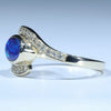 Natural Solid Australian Boulder Opal and Diamond Gold Ring - Size 7.75  US Code - T92