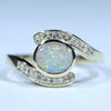 Natural Australian Queensland Pipe Opal Gold and Diamond Ring