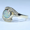 10k Gold - Solid Queensland Pipe Opal - Natural Diamonds