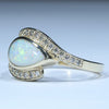 10k Gold - Solid Coober Pedy White Opal - Natural Diamonds