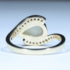 Coober Pedy White Opal and Diamond Gold Ring - Size 7.25 US Code - T90