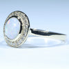 10k Gold - Solid Coober Pedy White Opal - Natural Diamonds