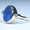 10k Gold - Solid Lighting Ridge Black Opal - Natural Diamonds
