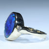 Lightning Ridge Black Opal and Diamond Gold Ring Size 7.75 Code - T88
