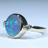 10k Gold - Solid Queensland Boulder Opal - Natural Diamonds
