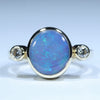 Natural Australian Boulder Opal Gold and Diamond Ring
