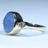 10k Gold - Solid Queensland Boulder Opal - Natural Diamonds