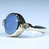 Natural Solid Australian Boulder Opal and Diamond Gold Ring - Size 6.25  US Code - T87