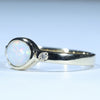 10k Gold - Solid Coober Pedy White Opal - Natural Diamonds