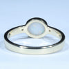 Coober Pedy White Opal and Diamond Gold Ring - Size 7 US Code - T84