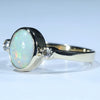 10k Gold - Solid Coober Pedy White Opal - Natural Diamonds
