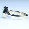 Coober Pedy Solid Opal and Diamond Gold Ring - Size 6.75 US Code - T85
