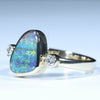 Natural Solid Australian Boulder Opal and Diamond Gold Ring - Size 7  US Code - T81