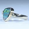 10k Gold - Solid Queensland Boulder Opal - Natural Diamonds