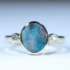 Natural Australian Queensland Boulder Opal Gold and Diamond Ring