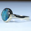 Natural Solid Australian Boulder Opal and Diamond Gold Ring - Size 7.25  US Code - T82