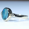 10k Gold - Solid Queensland Boulder Opal - Natural Diamonds
