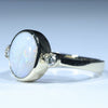 10k Gold - Solid Coober Pedy White Opal - Natural Diamonds