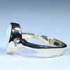Coober Pedy White Opal and Diamond Gold Ring - Size 8 US Code - T86