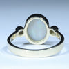 Coober Pedy White Opal and Diamond Gold Ring - Size 8 US Code - T86