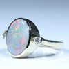 10k Gold - Solid Lightning Ridge Darl Opal - Natural Diamonds