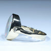 Lightning Ridge Solid Dark Opal and Diamond Gold Ring - Size 7.75 US Code - T96