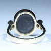 Lightning Ridge Solid Dark Opal and Diamond Gold Ring - Size 7.75 US Code - T96