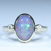 Natural Australian Boulder Opal Gold and Diamond Ring