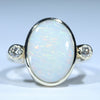 Natural Australian Coober Pedy White Opal Gold and Diamond Ring