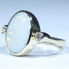 10k Gold - Solid Coober Pedy White Opal - Natural Diamonds