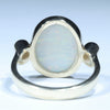 Coober Pedy White Opal and Diamond Gold Ring - Size 7.5 US Code - T78