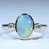 Natural Australian Queensland Crystal Opal Gold and Diamond Ring