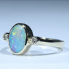 10k Gold - Solid Queensland Crystal Opal - Natural Diamonds
