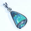 Lightning Ridge Back Opal & Diamond White Gold Pendant (15.5mm x 10.5mm) Code - Z84