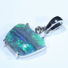 Lightning Ridge Back Opal and Diamond White Gold Pendant (12mm x 9mm) Code - Z85
