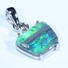 Lightning Ridge Back Opal and Diamond White Gold Pendant (12mm x 9mm) Code - Z85