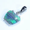 10k White Gold - Solid Lighting Ridge Black Opal - Natural Diamond