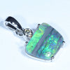 Lightning Ridge Back Opal and Diamond White Gold Pendant (12mm x 9mm) Code - Z85