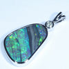 10k White Gold - Solid Lightning Ridge Black Opal - Natural Diamond