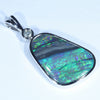 Lightning Ridge  Black & Crystal Opal with Diamond White Gold Pendant (17mm x 12mm) Code - Z87