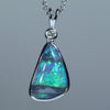 Natural Australian White Gold Black Opal and Diamond Pendant