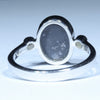 Coober Pedy Solid Opal and Diamond Silver Ring - Size 8.5 Code CC625