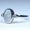 Sterling Silver - Solid Coober Pedy Crystal Opal - Natural Diamonds