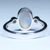 Coober Pedy Solid Opal and Diamond Silver Ring - Size 7.5 Code CC643