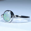 Sterling Silver - Slid Coober Pedy Dark Opal - Natural Diamonds