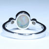 Coober Pedy Solid Opal and Diamond Silver Ring - Size 8.5 Code CC627
