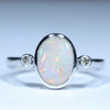 Natural Australian Coober Pedy Dark Opal Silver and Diamond Pendant