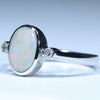 Coober Pedy Solid Opal and Diamond Silver Ring - Size 9 Code CC628