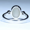 Coober Pedy Solid Opal and Diamond Silver Ring - Size 9 Code CC628