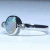 Sterling Silver - Solid Queensland Boulder Opal - Natural Diamonds